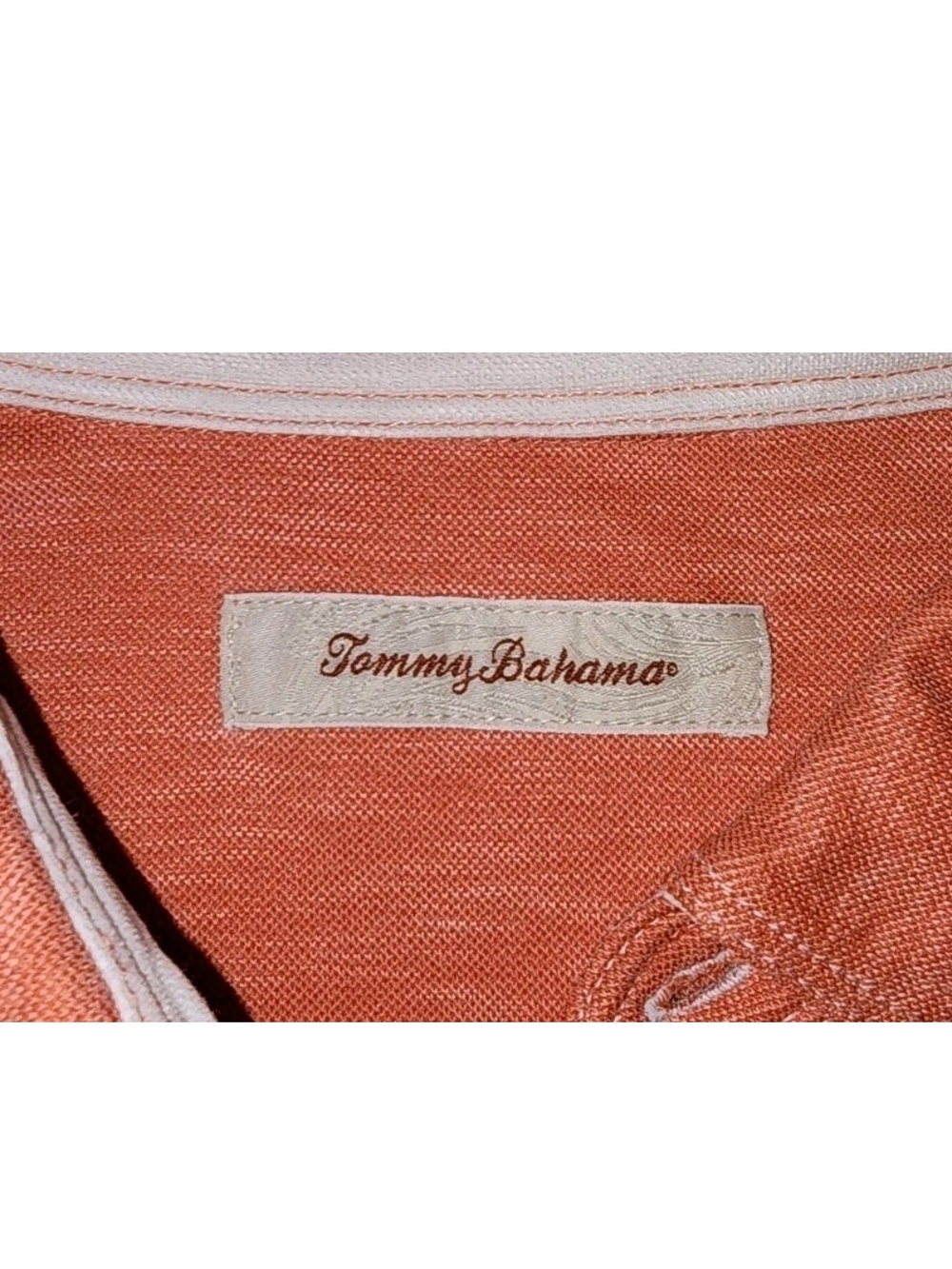 Tommy Bahama Men's Short Sleeve Polo - Coral Size Large - Picture 3 of 8